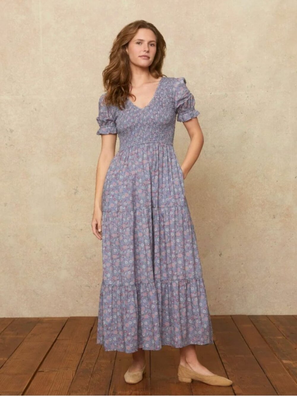 Christy Dawn the brooklyn dress in lilac blooms in Extra Small